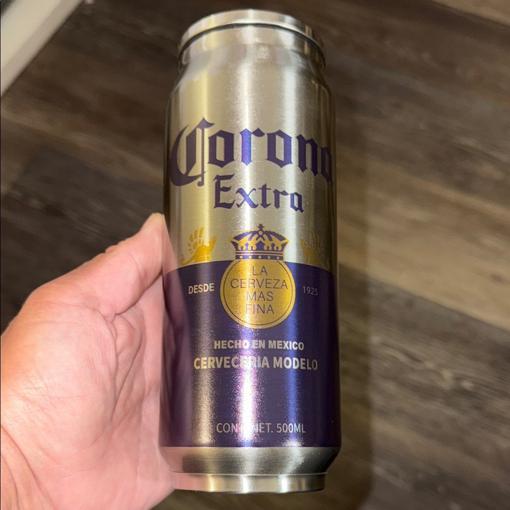 Corona Extra Silver and Purple  Stainless Steel Tumbler